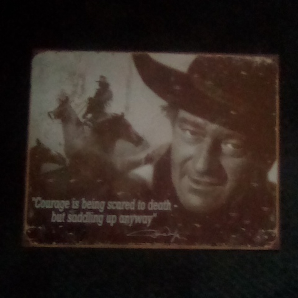 John Wayne vintage 2007 metal decor from hobby lobby